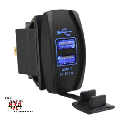 3.1A Rocker style USB charger, blue LED