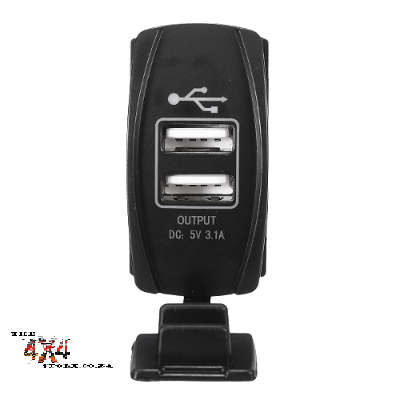 3.1A Rocker style USB charger, blue LED