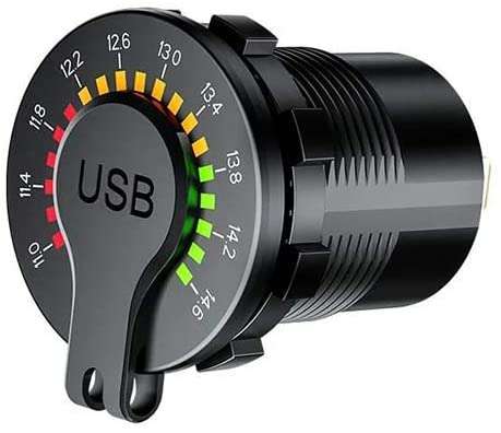 Dual QC3.0 USB Charger with LED Digital Voltmeter & On/Off Switch