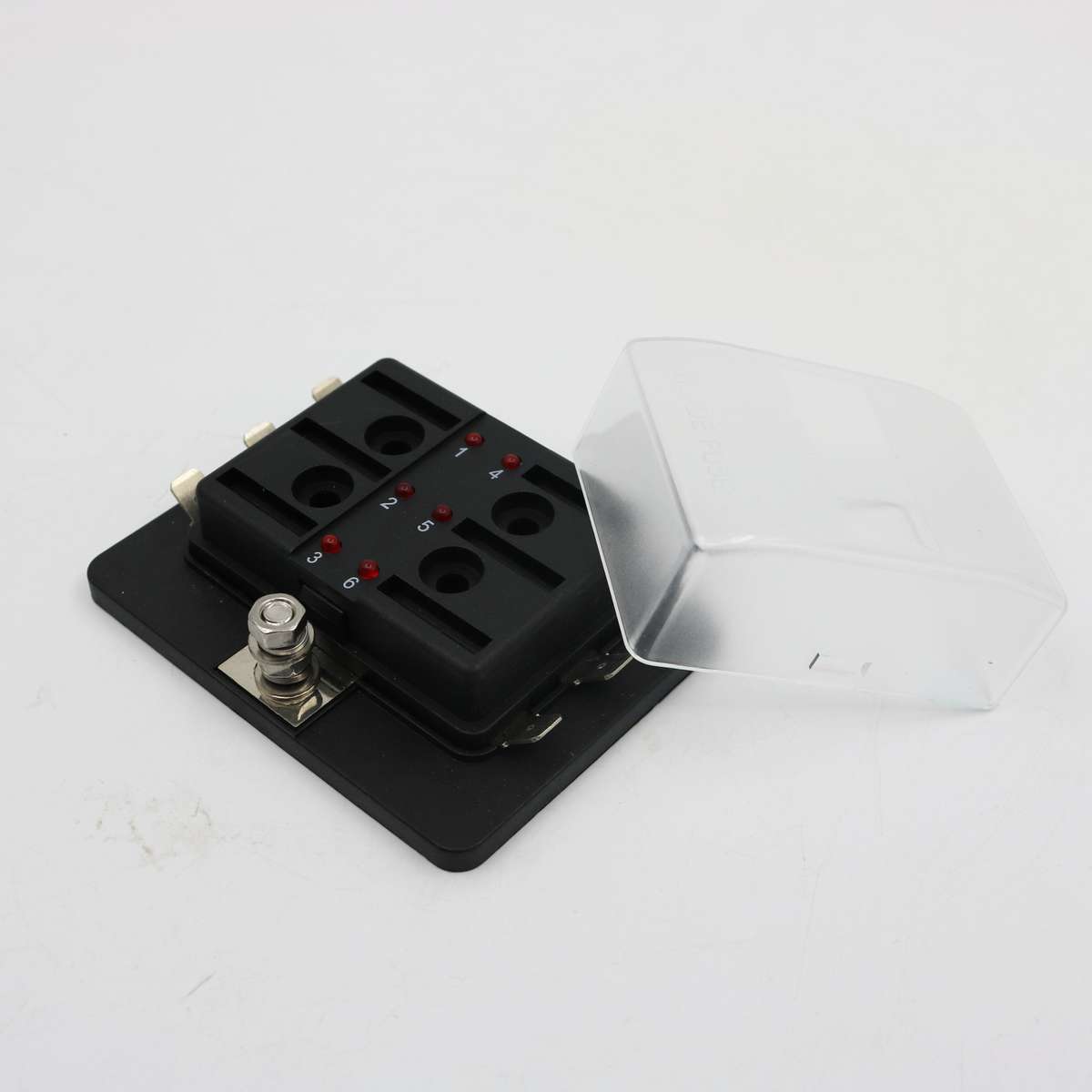 6 Way Blade Fuse Box with LED - Spade Terminal Connection