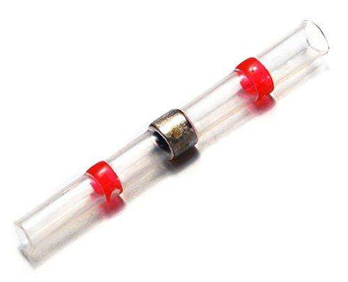 Heat Shrink Solder Sleeve Crimpless Butt Connectors Red  18-22 AWG