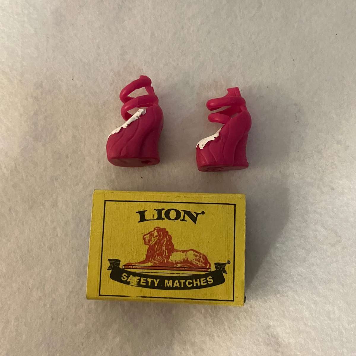 Miniature Red Rubber Stiletto Shoes