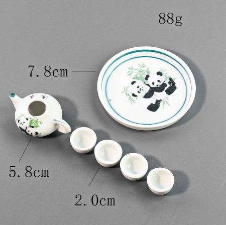 Miniature Tea Set (for Printer's Tray/Dollhouse) Panda