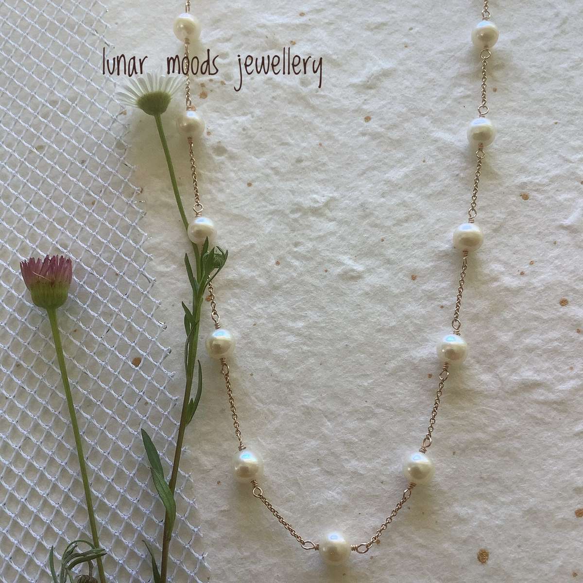 Pearls Wire Wrapped on to Rose Gold Filled Chain