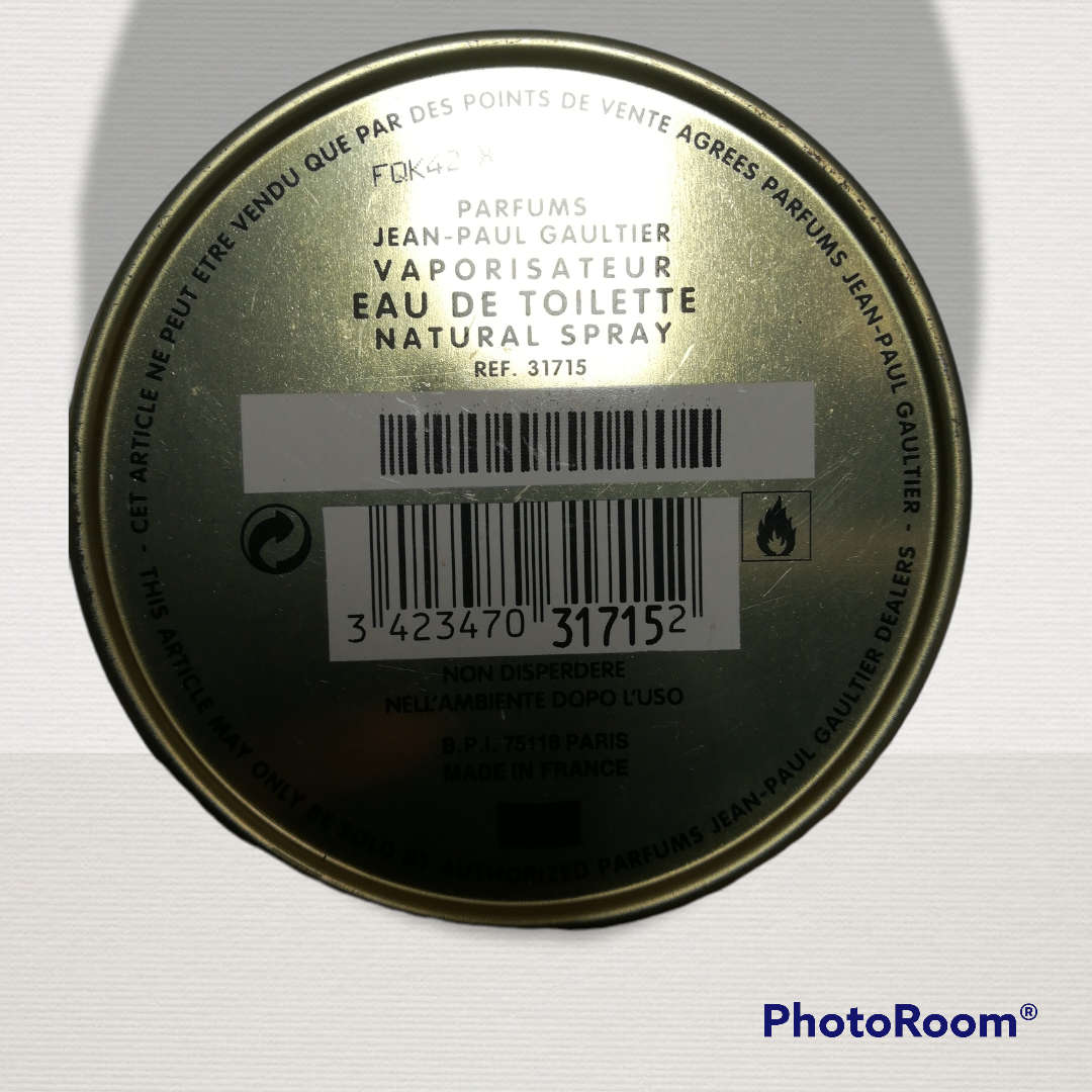 Perfume Bottle: Jean Paul Gaultier Vaporisateur Eau de Toilette Natural Spray