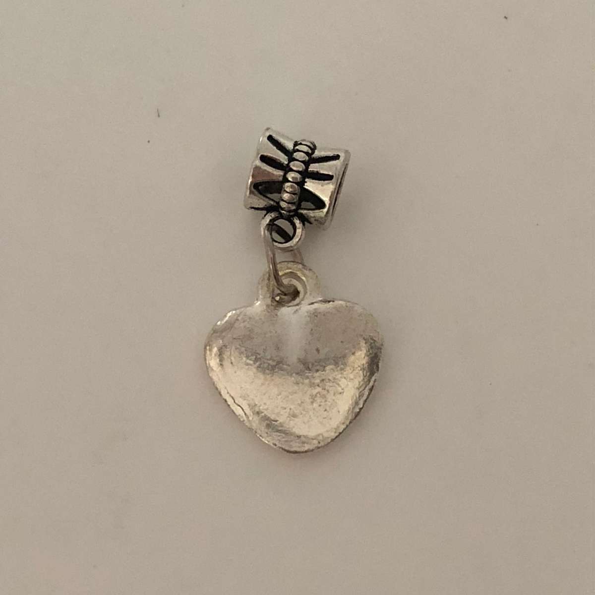 Bead Fitting Pandora 'Silver', Medium Solid Heart, Dangle