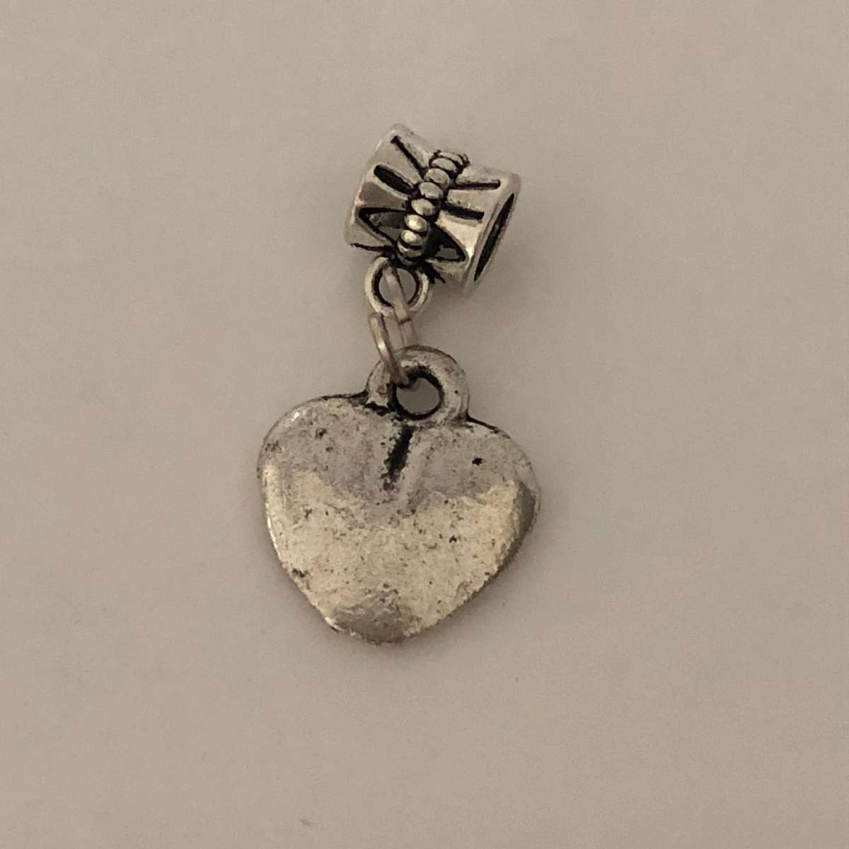 Bead Fitting Pandora 'Silver', Medium Solid Heart, Dangle