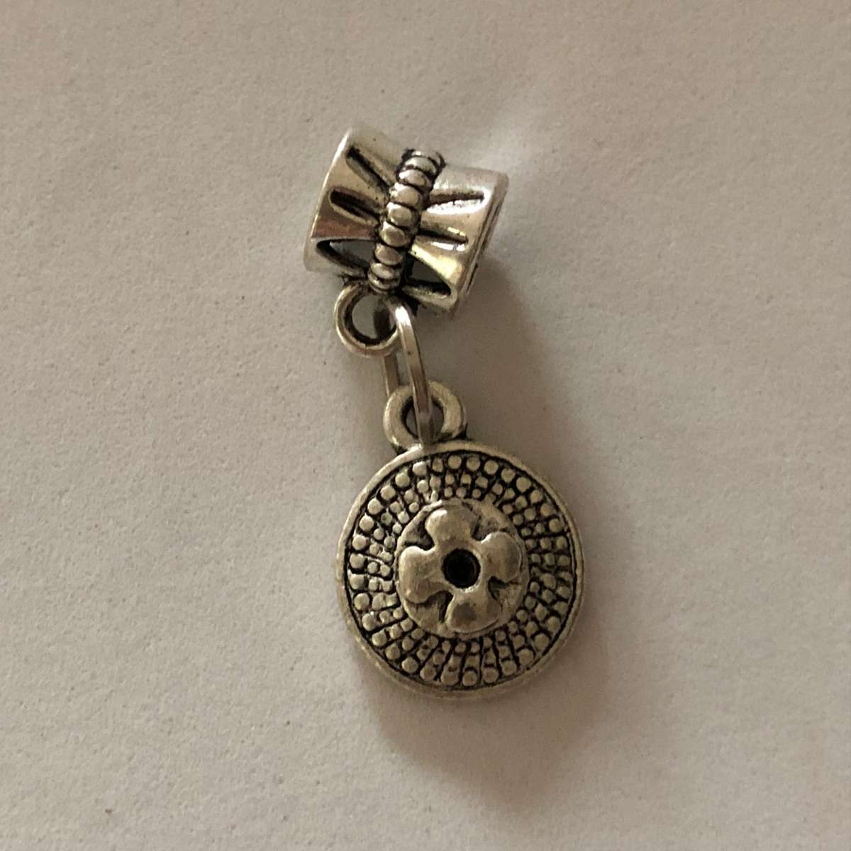 Bead Fitting Pandora 'Silver', Coin Plate, Dangle