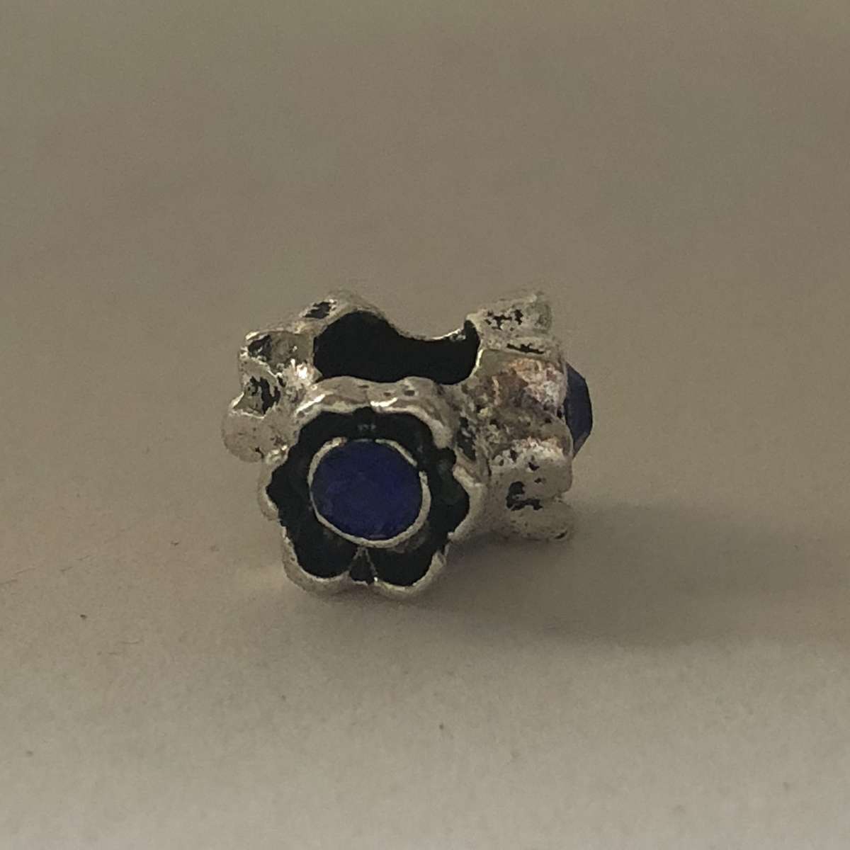 Bead Fitting Pandora Dark Blue Diamante Triad & 'Silver'
