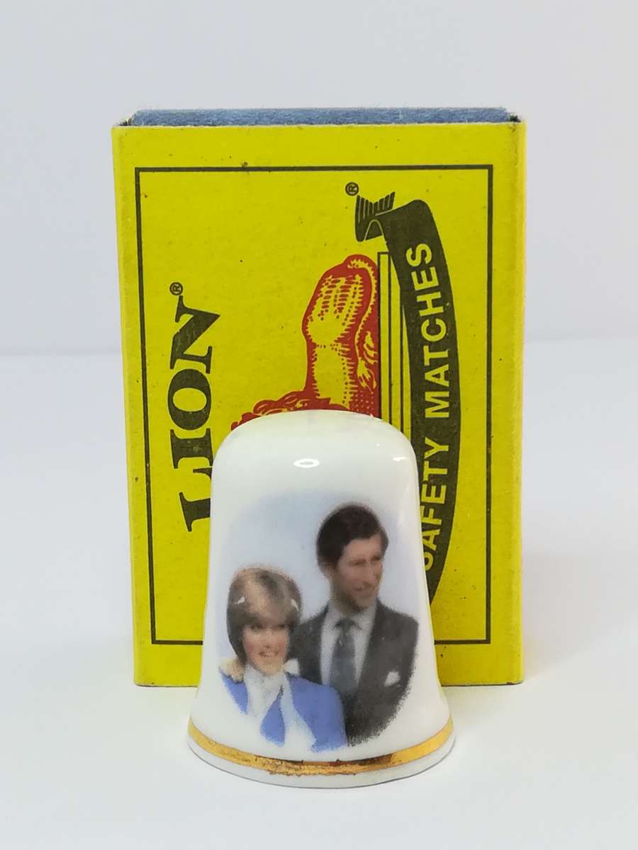 Thimble Porcelain Charles & Diana (for Printer's Tray/Dollhouse)