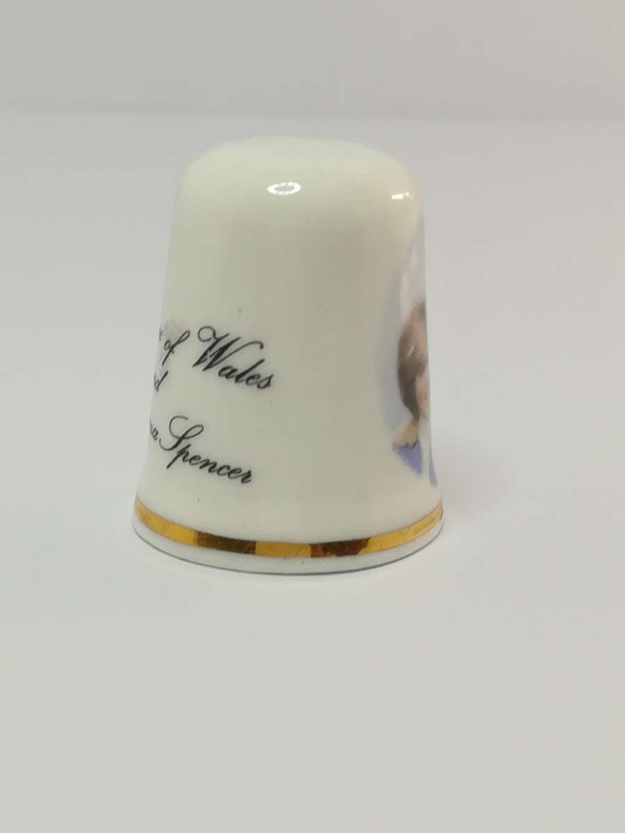 Thimble Porcelain Charles & Diana (for Printer's Tray/Dollhouse)