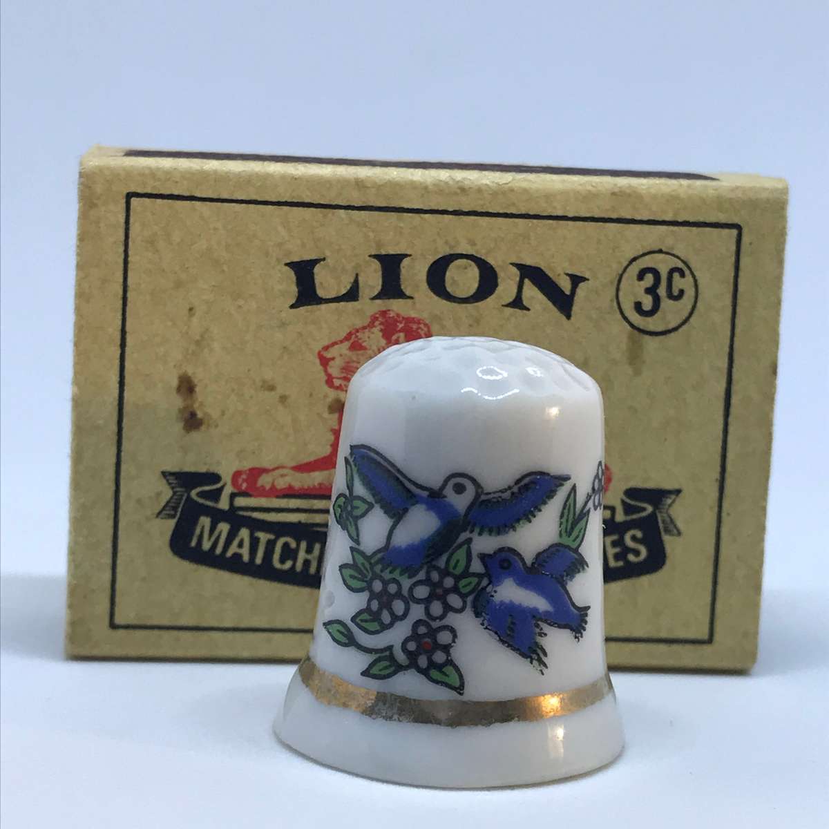 Thimble Porcelain (Blue Birds)