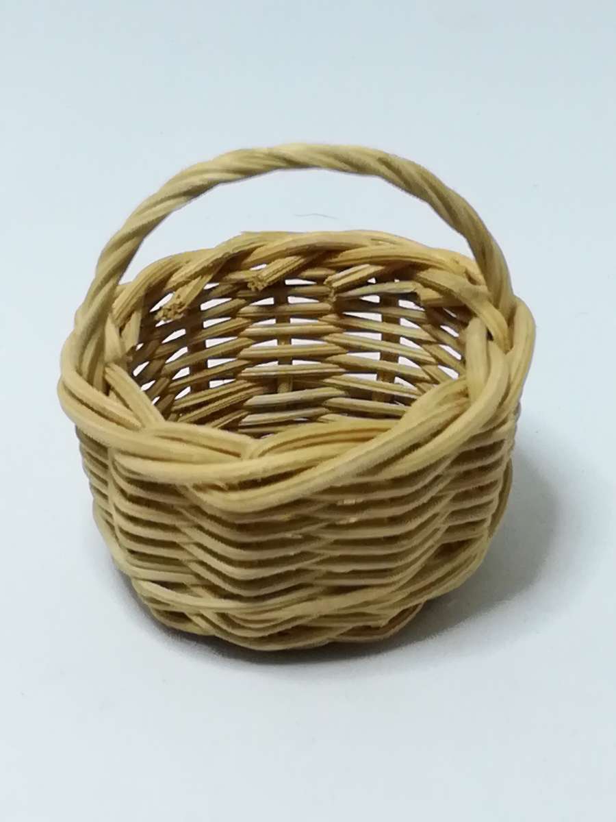 Miniature Wicker Basket with Handle (for Printer's Tray/Dollhouse)