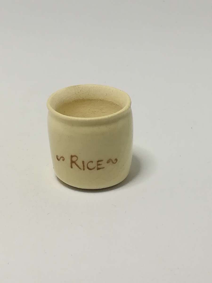 Miniature Ceramic Rice Jar (for Printer's Tray/Dollhouse)