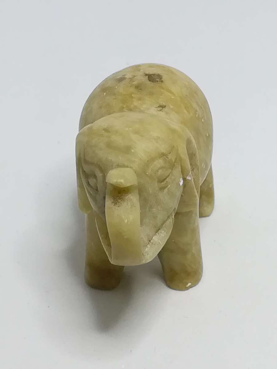 Miniature Jade Stone Carved Elephant (for Printer's Tray/Dollhouse)