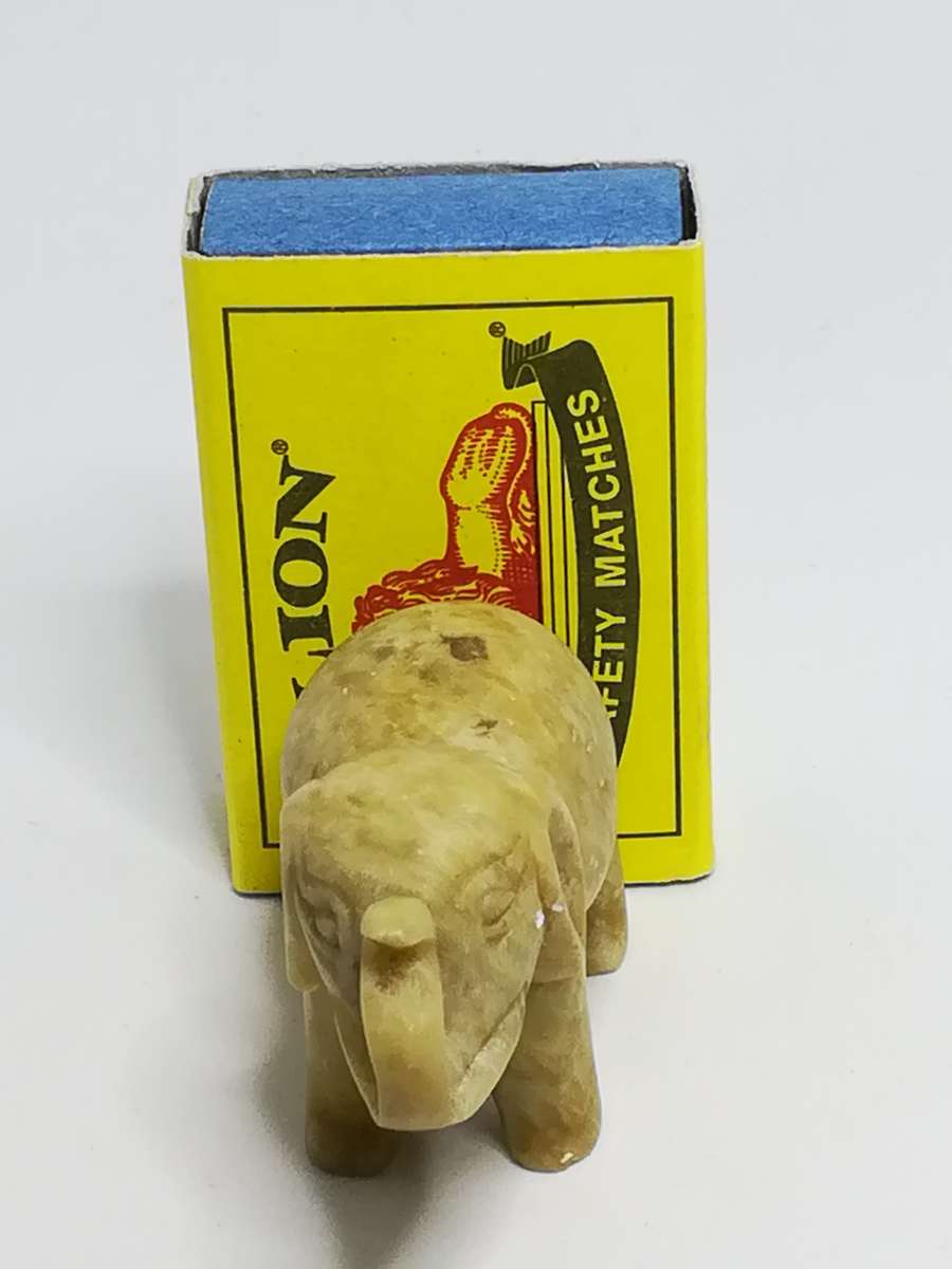 Miniature Jade Stone Carved Elephant (for Printer's Tray/Dollhouse)