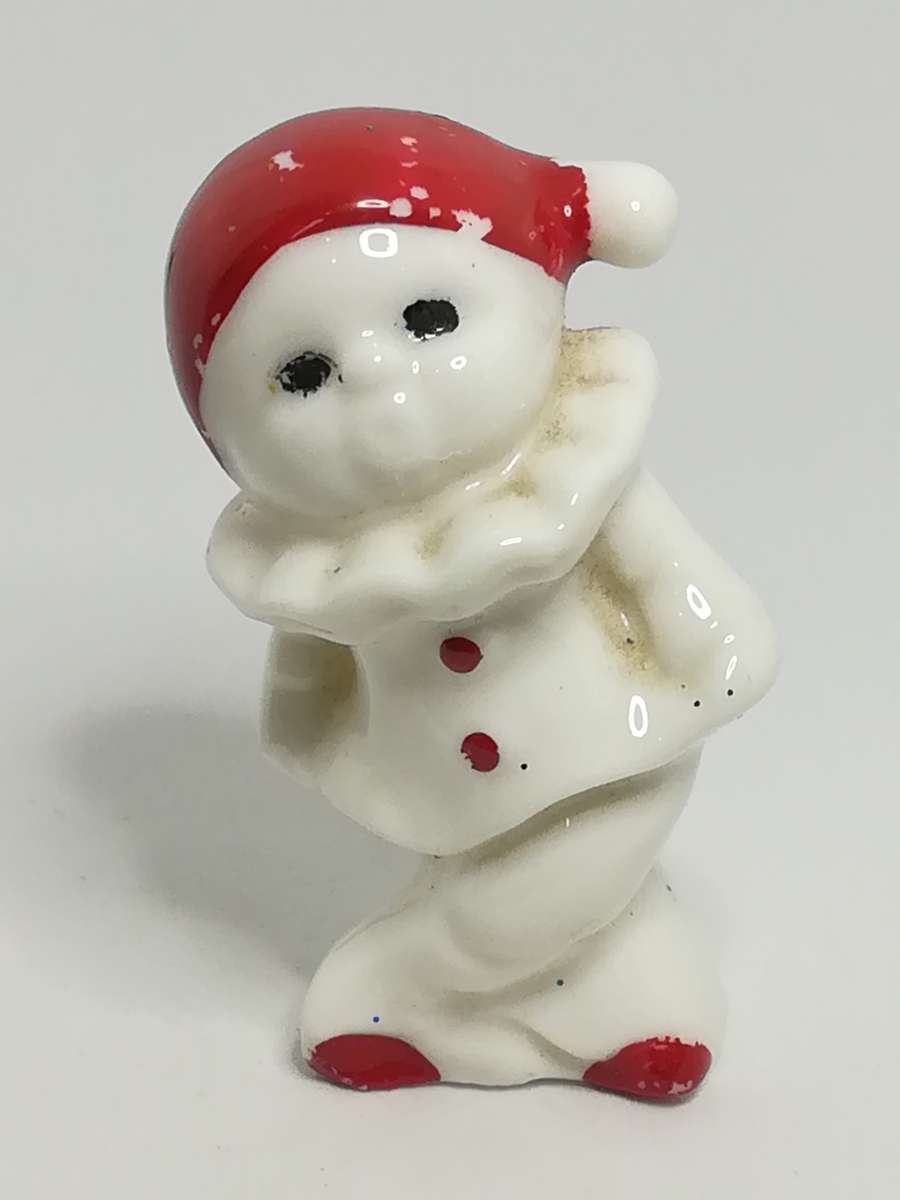 Small Ceramic White & Red Christmas Doll