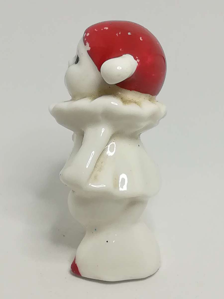 Small Ceramic White & Red Christmas Doll