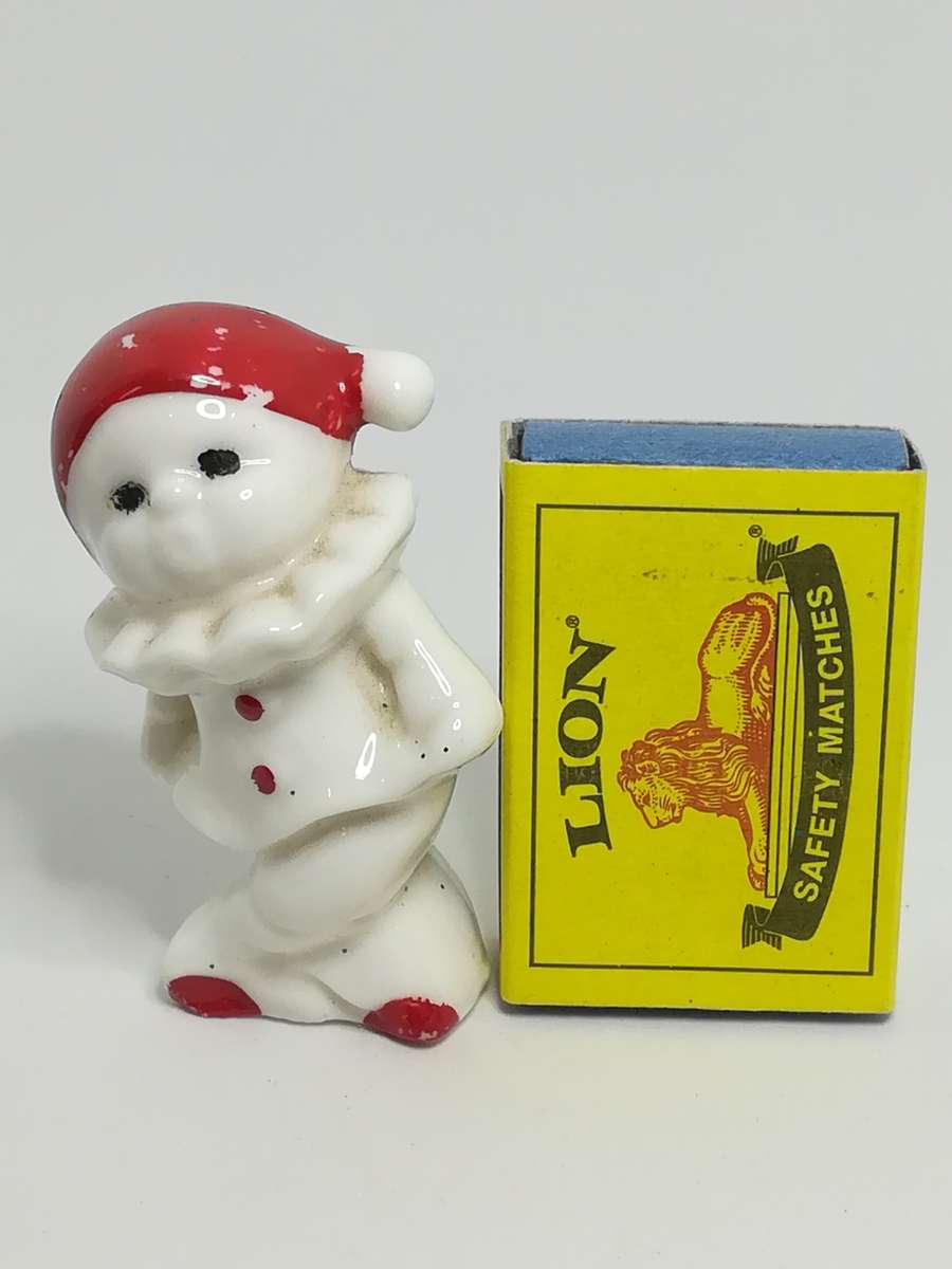 Small Ceramic White & Red Christmas Doll