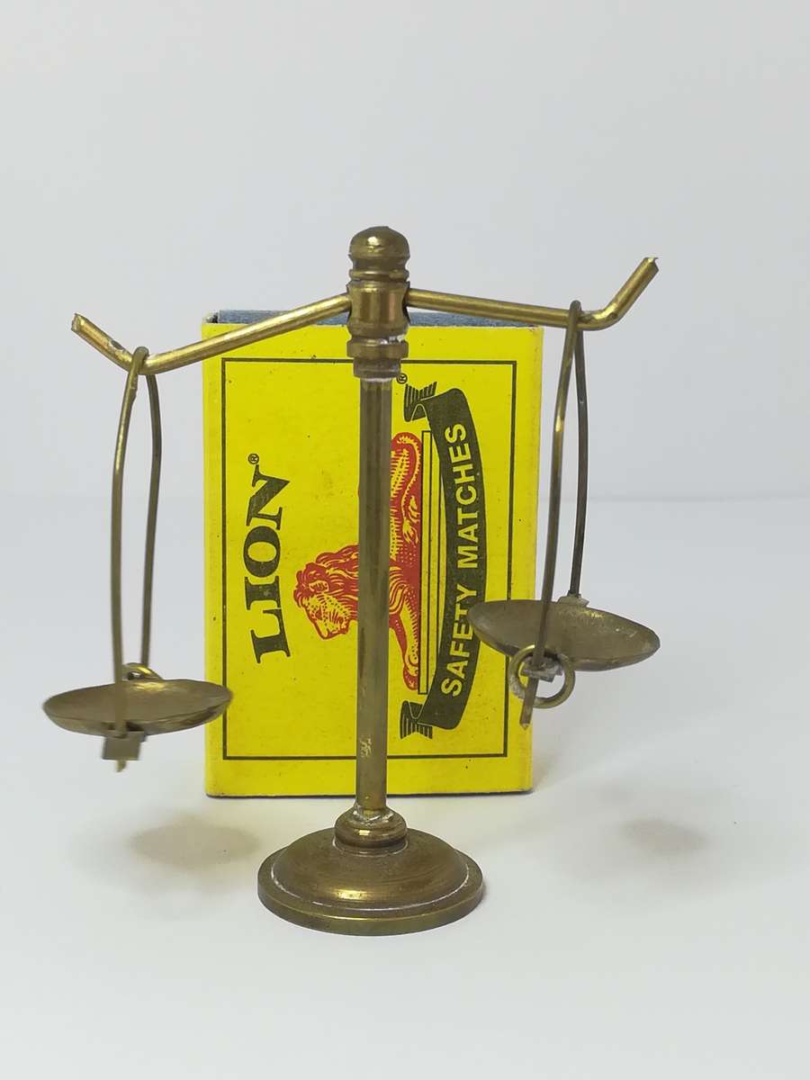 Miniature Antique Scale Brass (for Printer's Tray/Dollhouse)