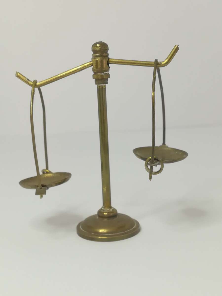 Miniature Antique Scale Brass (for Printer's Tray/Dollhouse)