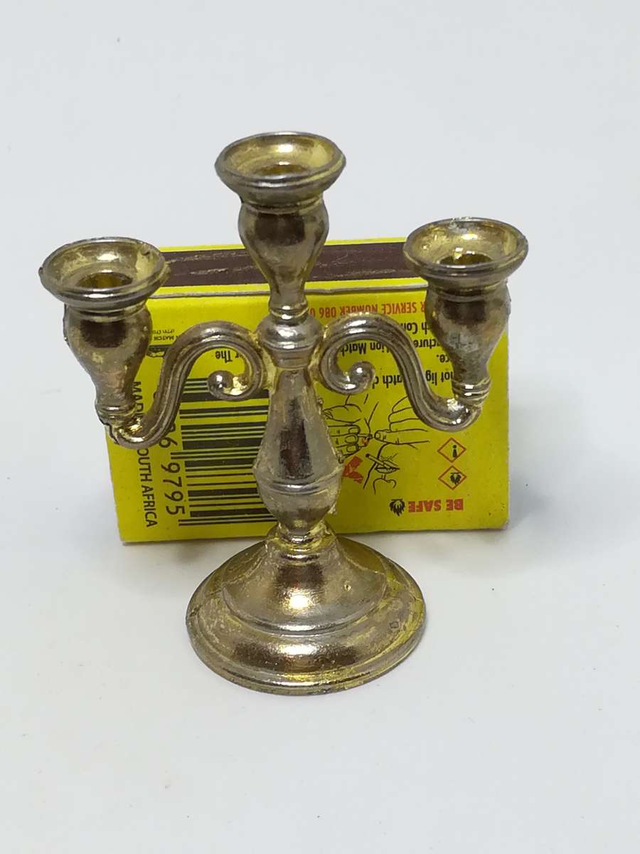 Brass Candle Holder with Engraving Detail