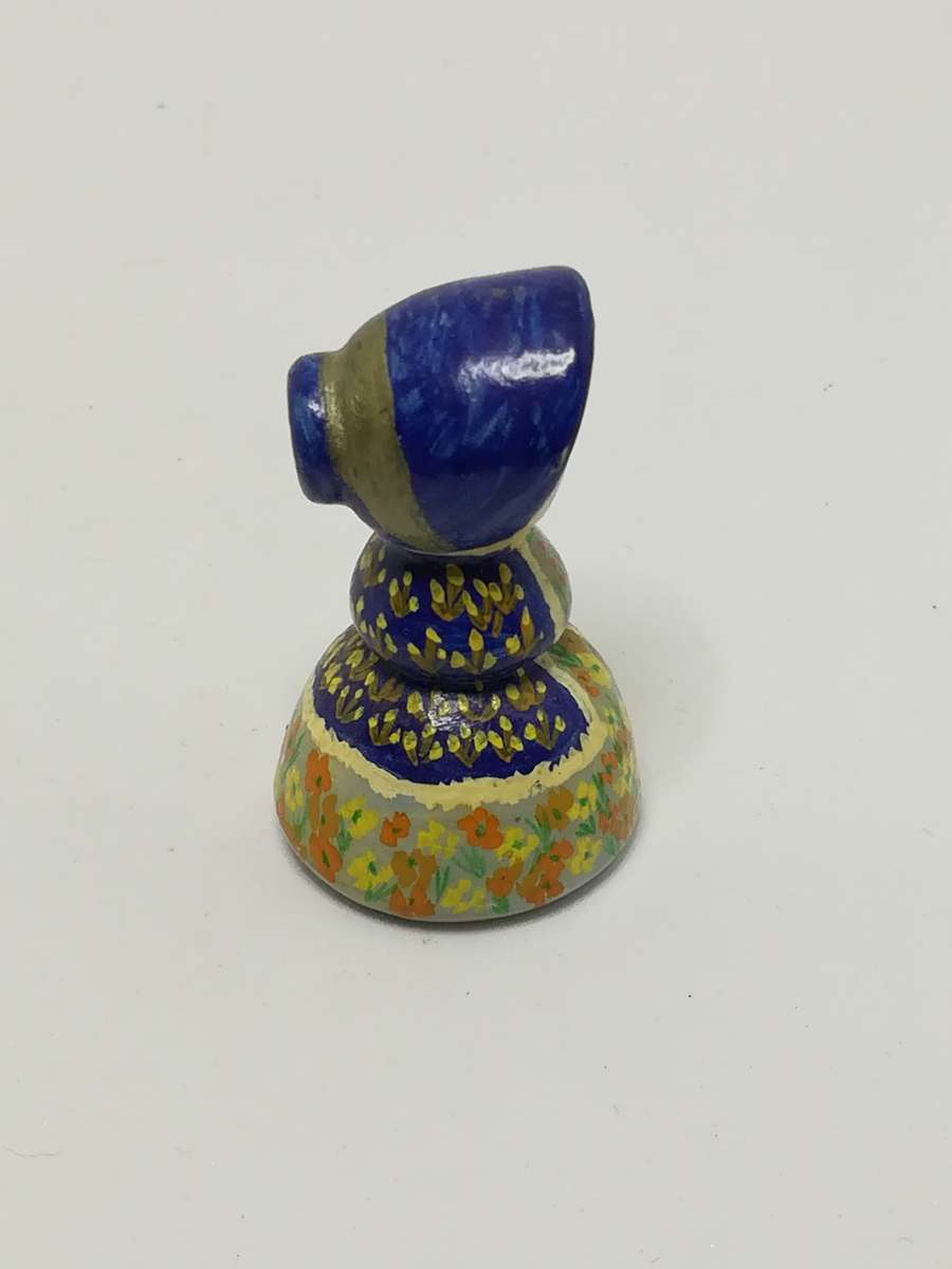 Blue Orange & Yellow American Doll with Flowers