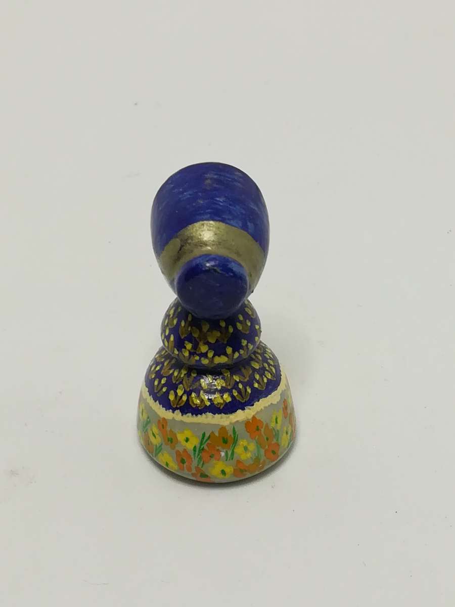 Blue Orange & Yellow American Doll with Flowers