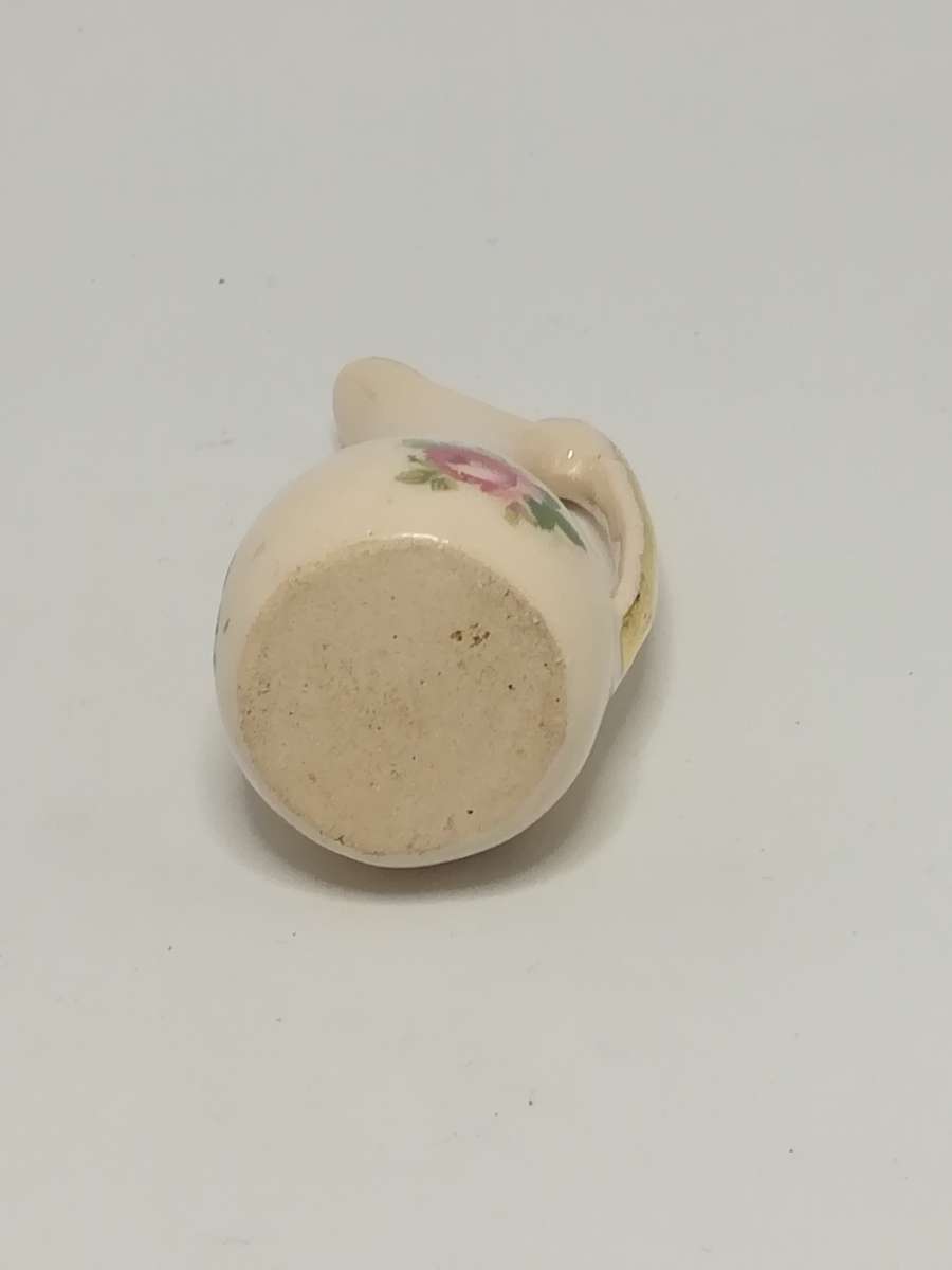 Miniature Ceramic Jug (Flowers) (for Printer's Tray/Dollhouse)