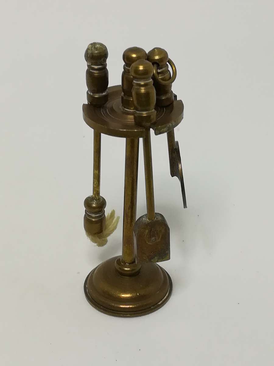 Miniature Brass Fireplace Tool Set (for Printer's Tray/Dollhouse)