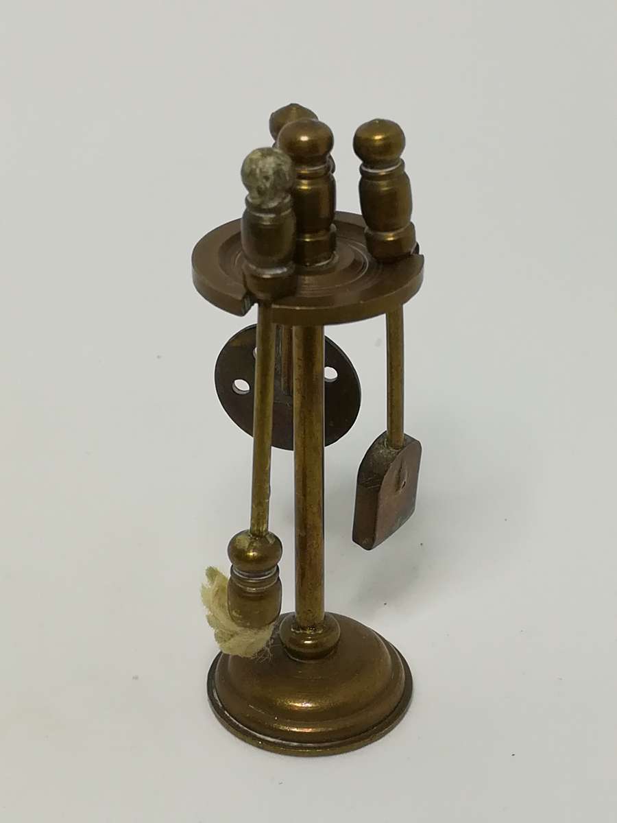 Miniature Brass Fireplace Tool Set (for Printer's Tray/Dollhouse)