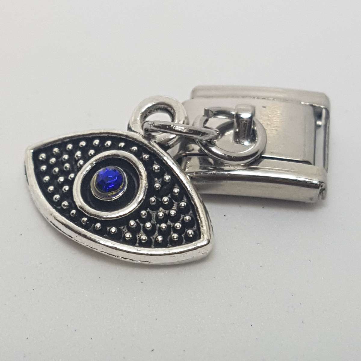 Italian Charm Dangle Evil Eye Blue Diamante (Fits Nomination Bracelet)