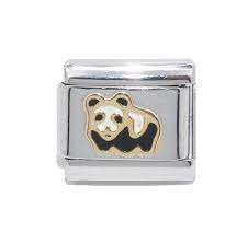 Italian Charm Panda Bear Black & White Enamel Fits Nomination Bracelet