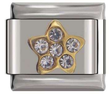 Italian Charm Diamante 'Gold' Flower Fits Nomination Bracelet