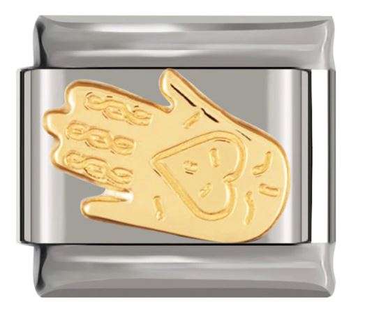 Gold' Hamsa 'Silver' Italian Charm (Fits Nomination Bracelet)