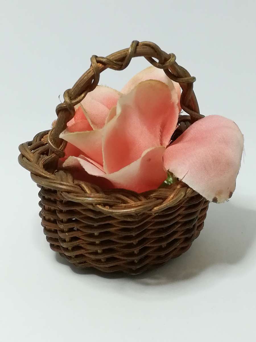 Small Wicker Basket with Flower