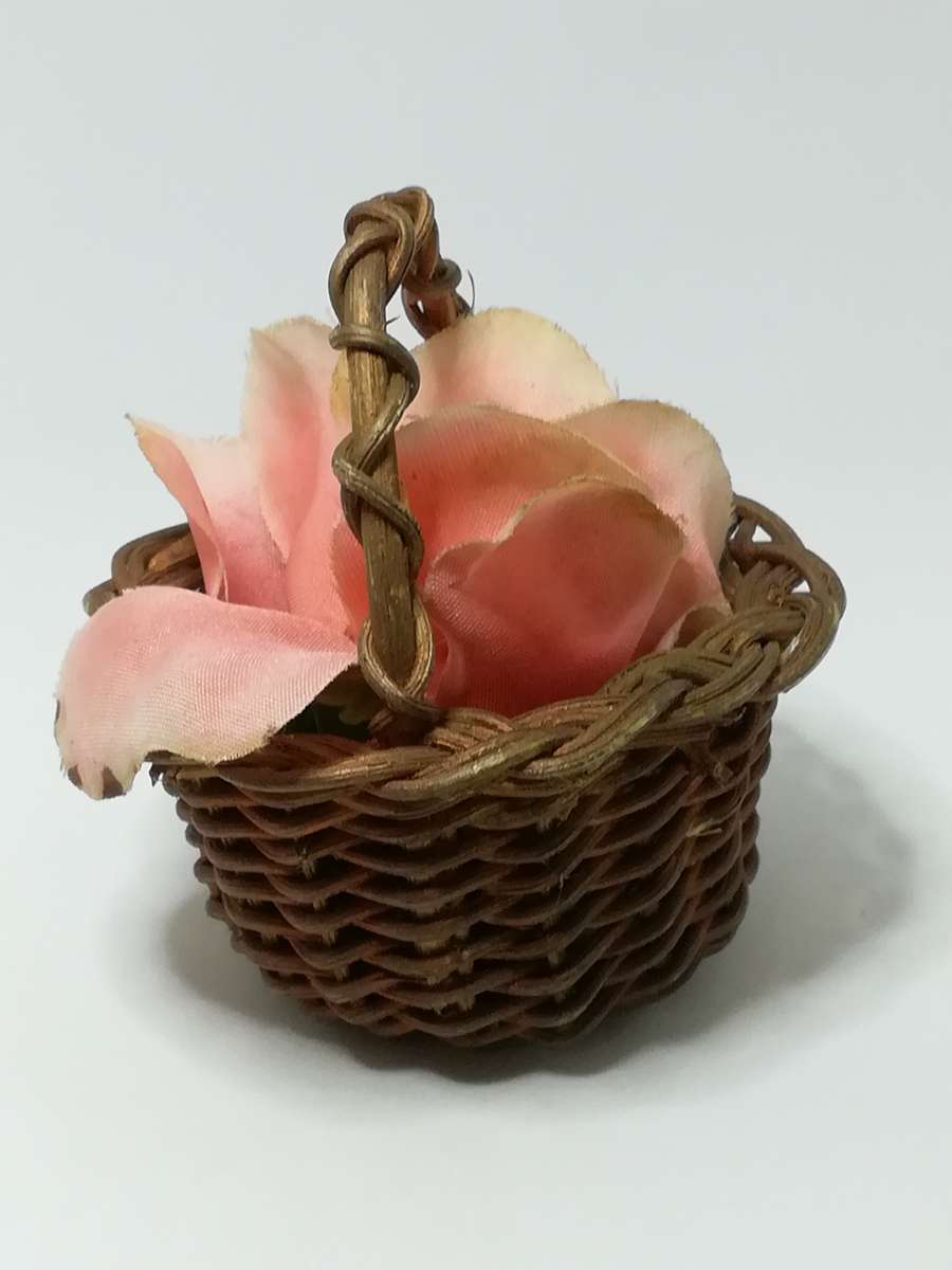 Small Wicker Basket with Flower