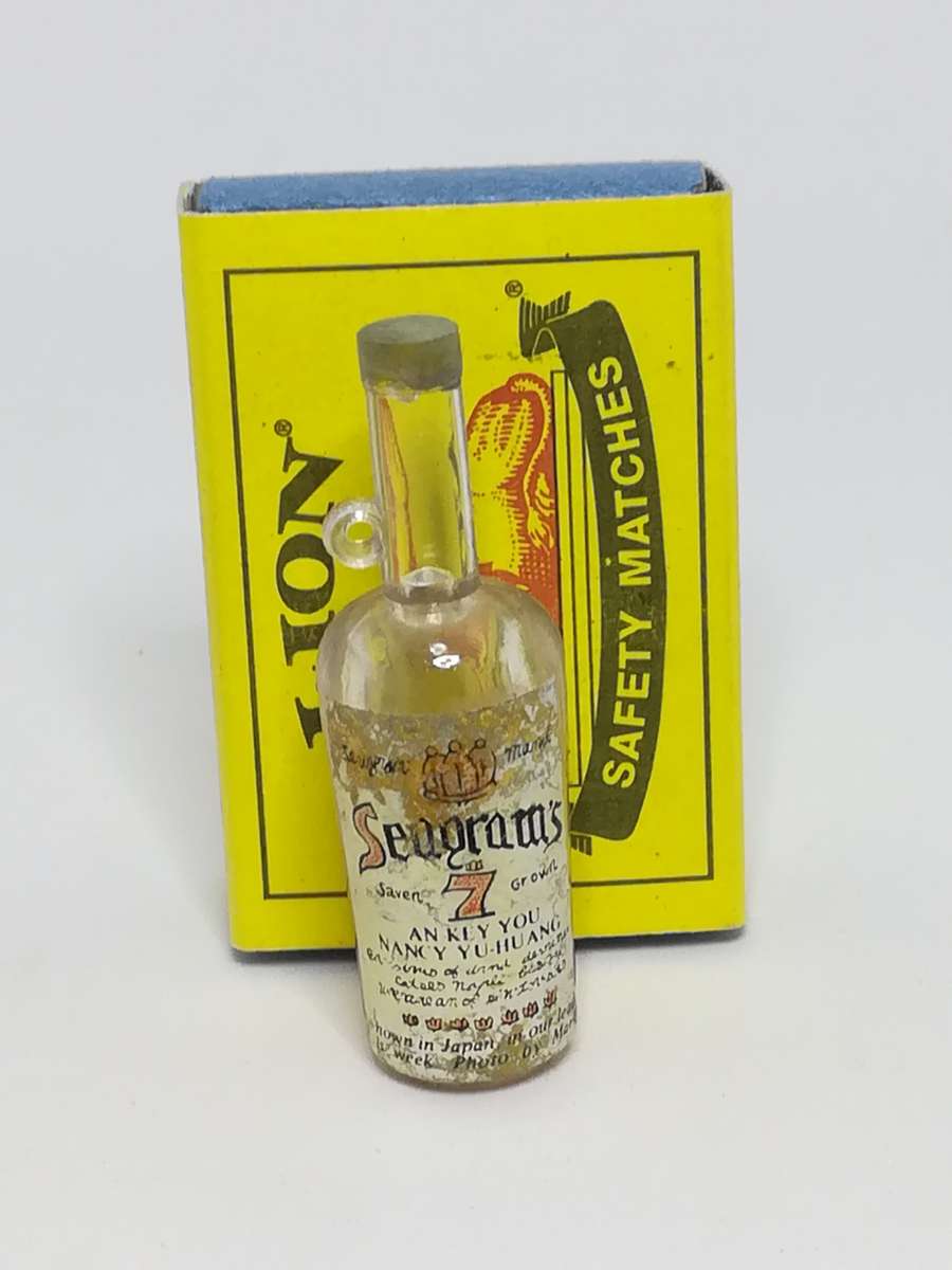 Miniature Bottle Seagrams Seven 7 Grown (for Printer's Tray/Dollhouse)