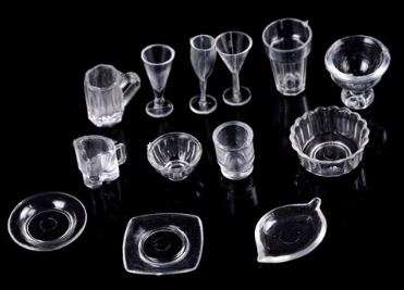 Miniature Plastic Crockery Set (for Printer's Tray/Dollhouse)