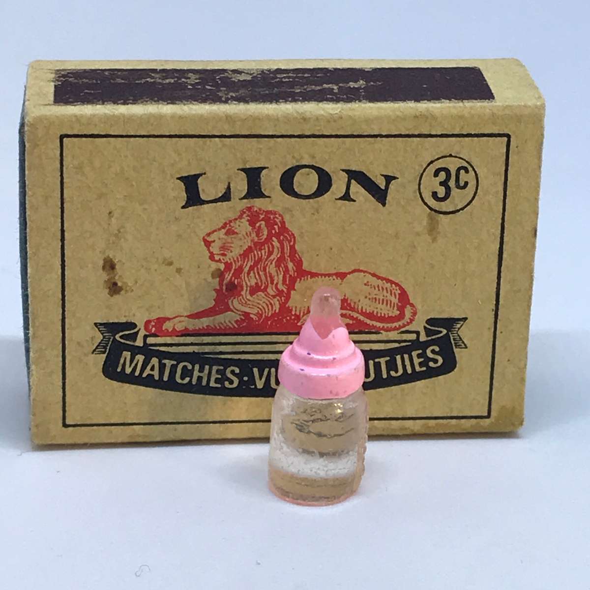 Miniature Baby Bottle (Pink) (for Printer's Tray/Dollhouse)