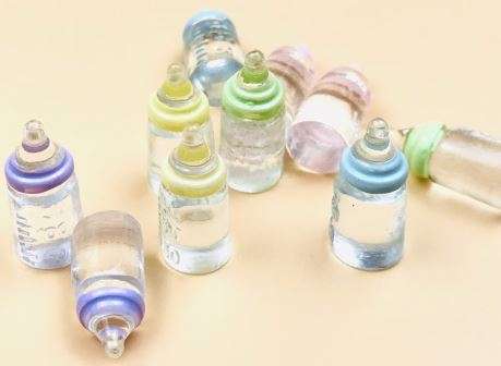 Miniature Baby Bottle (Pink) (for Printer's Tray/Dollhouse)