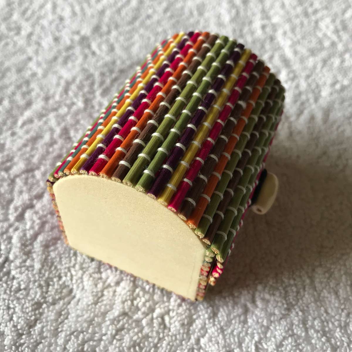 Gift Box (Multicoloured) White Stitching (70mm x 55mm x 50mm)