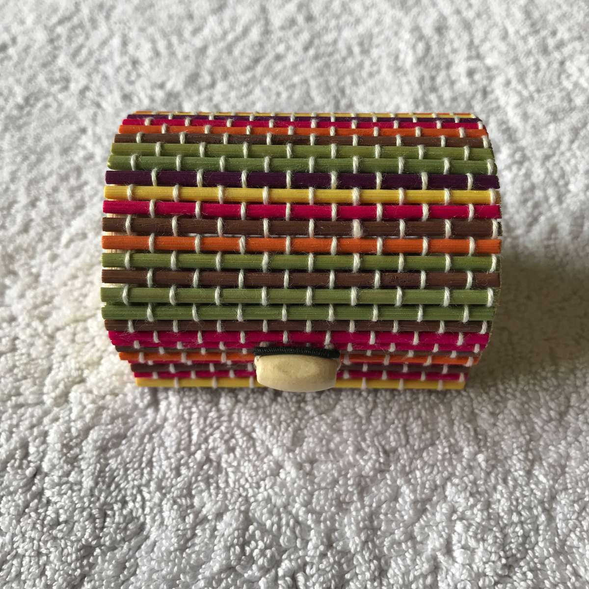 Gift Box (Multicoloured) White Stitching (70mm x 55mm x 50mm)