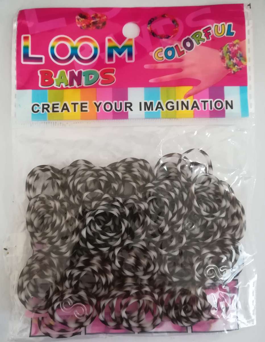 Loom Bands: Black & White, Striped