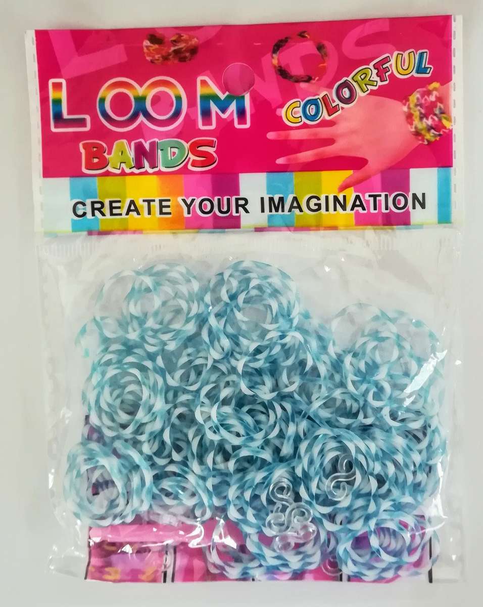 Loom Bands: Blue & White, Striped