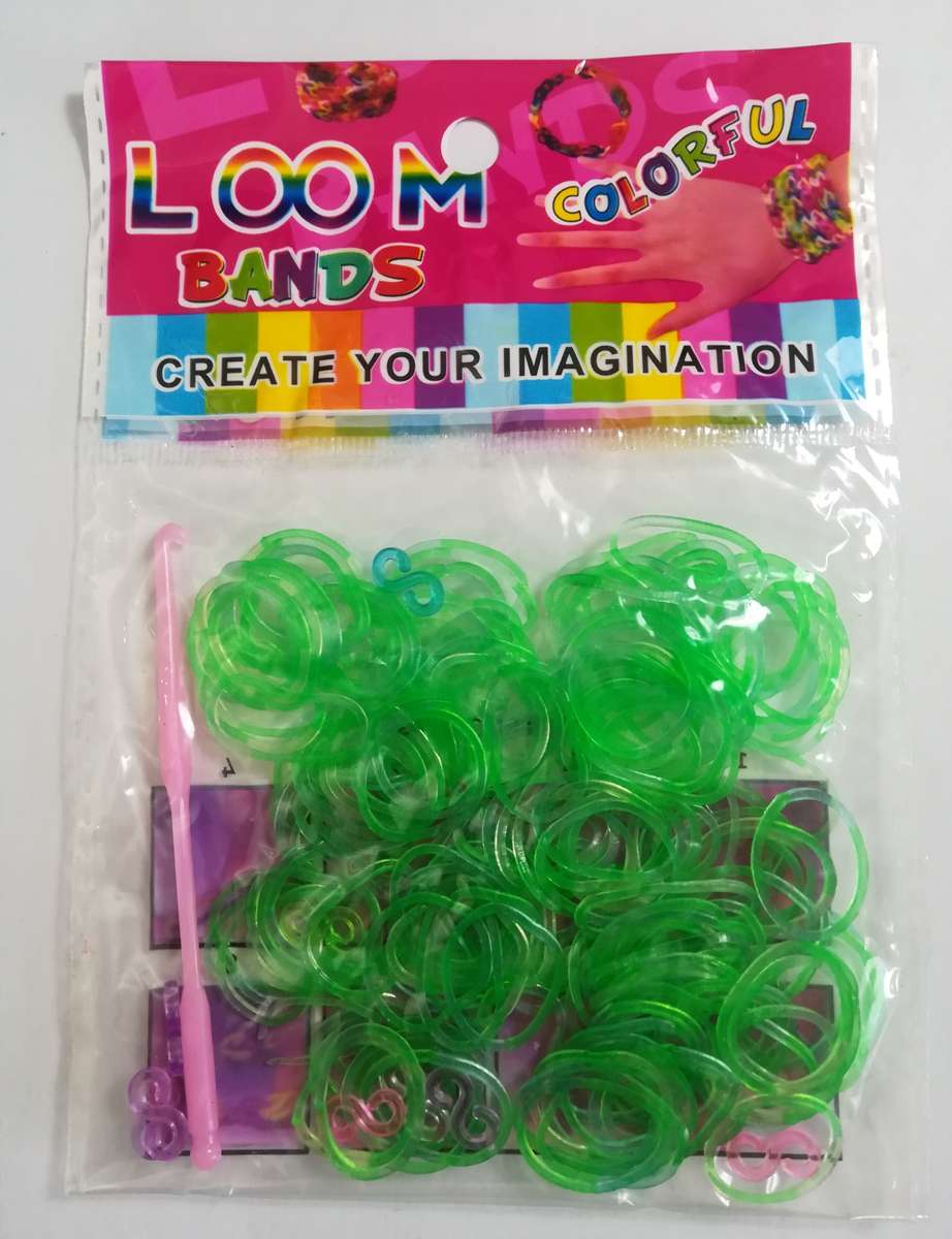 Loom Bands: Green & Clear