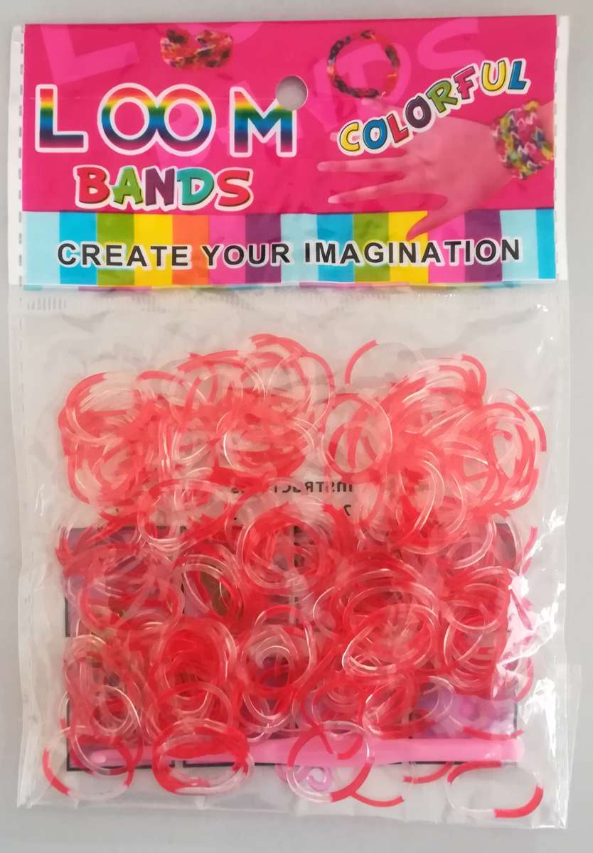 Loom Bands: Red & Clear