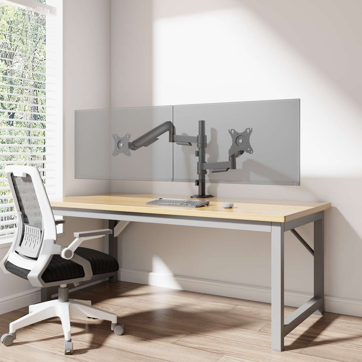 NEOHUBS Core+ Dual Monitor Arm Mount Adjustable Vesa Desktop Stand