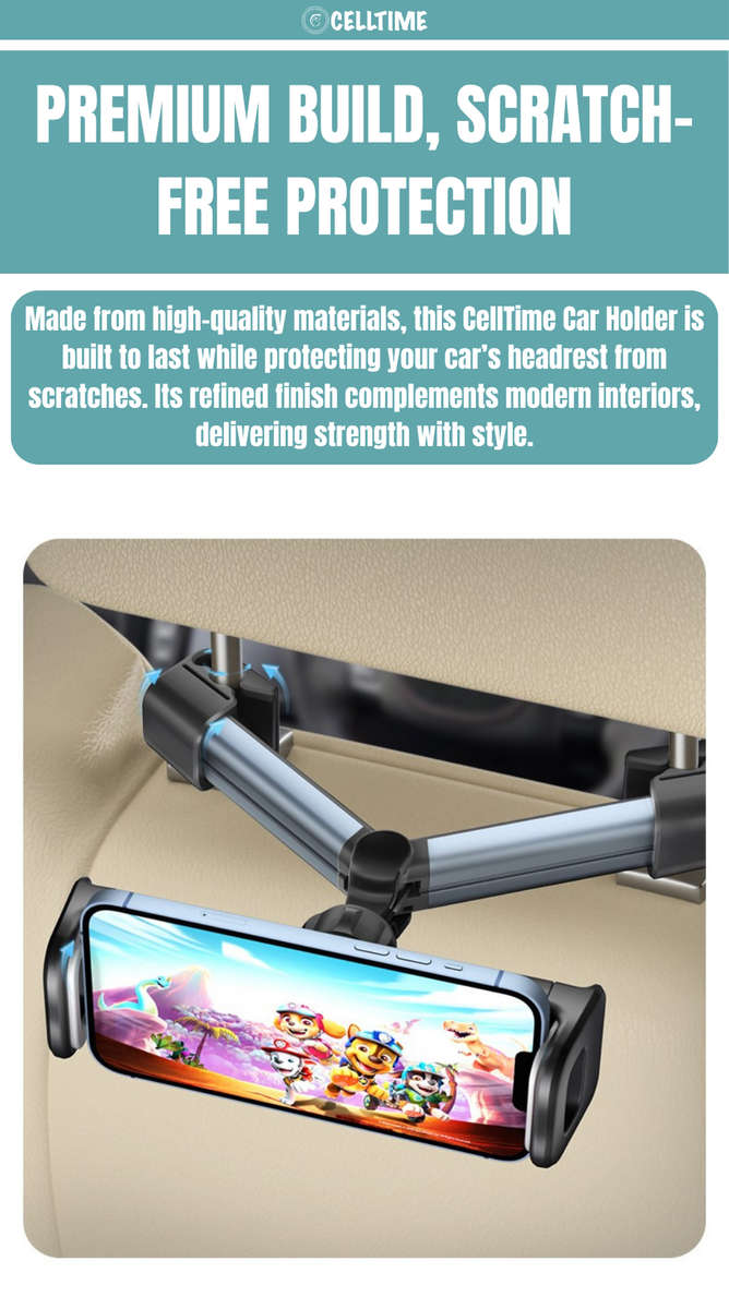 CellTime Adjustable Headrest Backseat Car Phone / Tablet Holder Mount Stand
