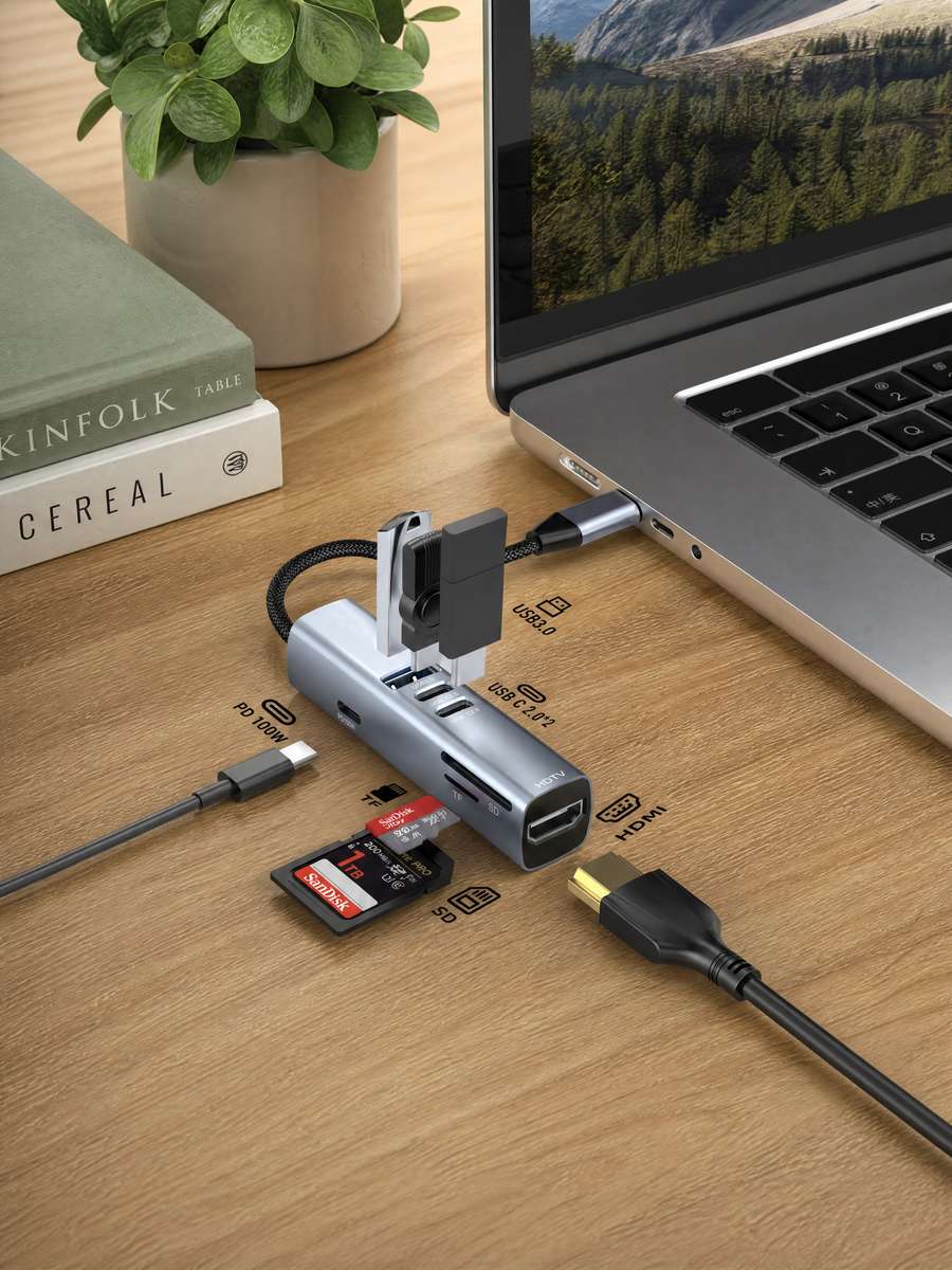 NEOHUBS HUB MAX 7-in-1 Type-C Hub with HDMI, 100W PD, SD/TF, USB 3 & USB-C